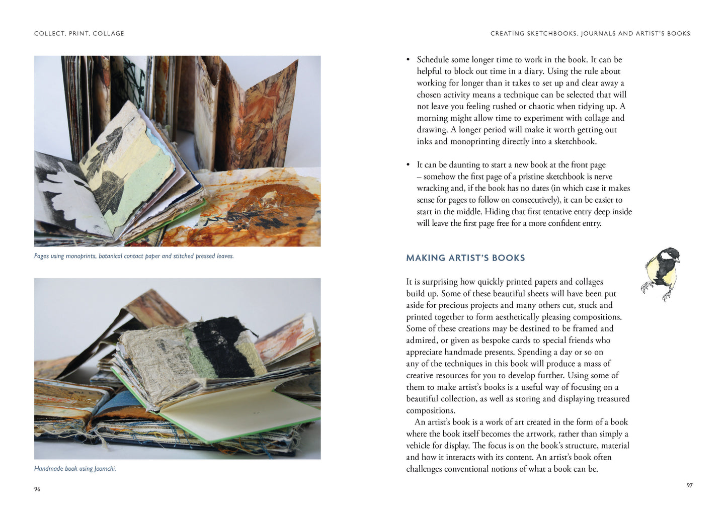 spread from Collect Print Collage, creating artist's books 