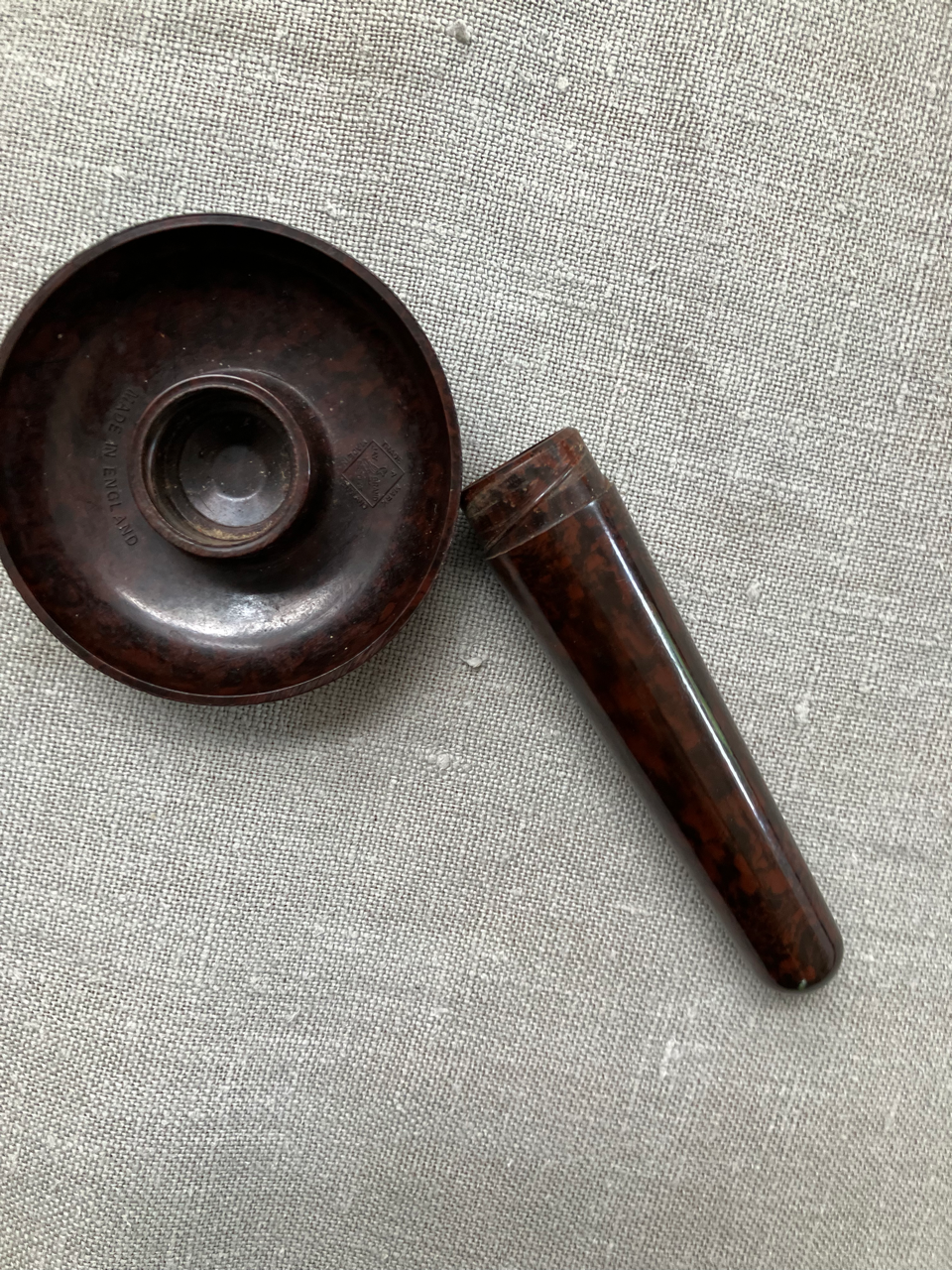 Bakelite darning mushroom with needle holder in handle