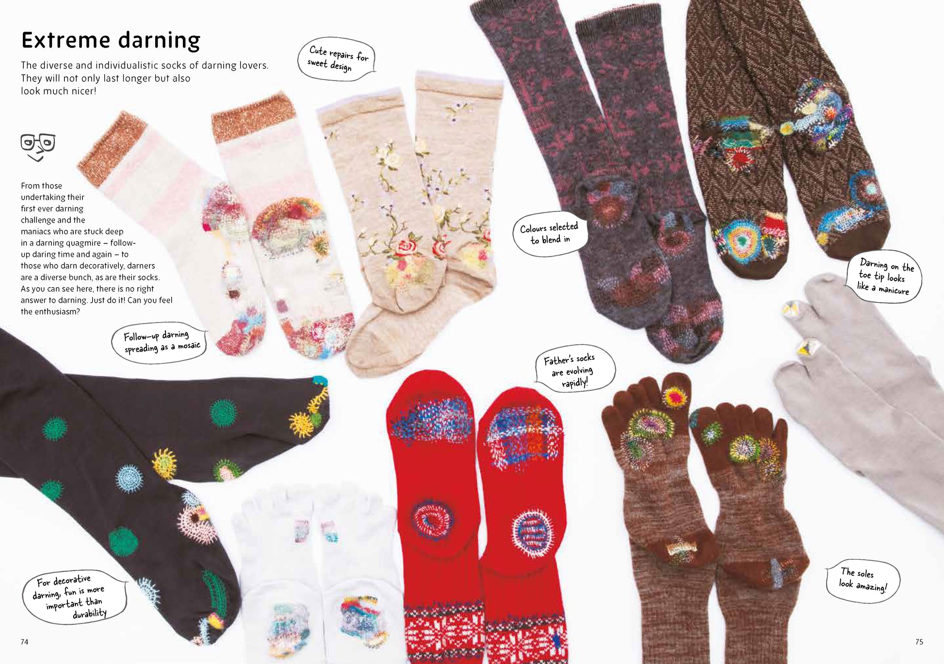 Darning Socks innovative repair techniques - Extreme darning